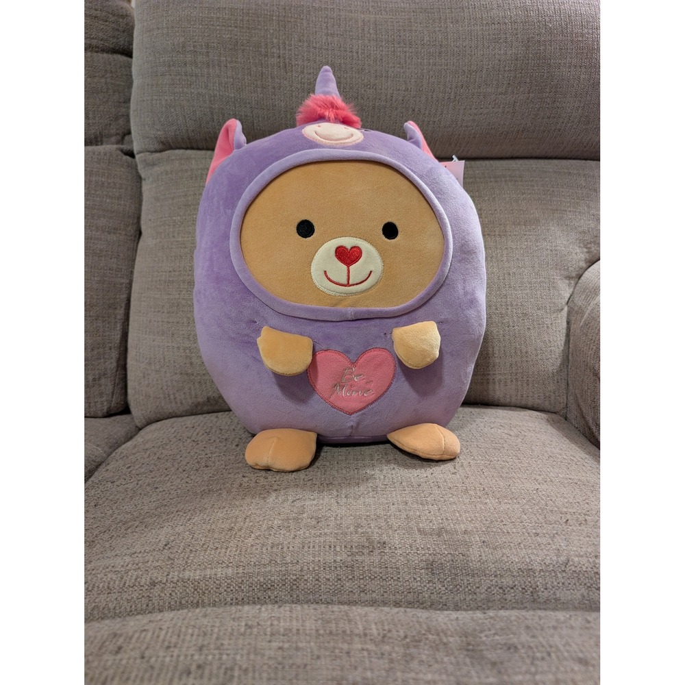 Valentine's Day Super Soft Plush Bear in Purple Unicorn‎ Costume Be Mine 12 Inch